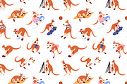 Cute kangaroo set + seamless pattern, an Animal Illustration by PaperTrident (Thumbnail 15 of 15)