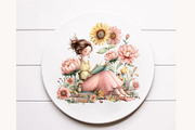 Whimsical sunflower garden girl, an Illustration by Designworld (Thumbnail 7 of 9)