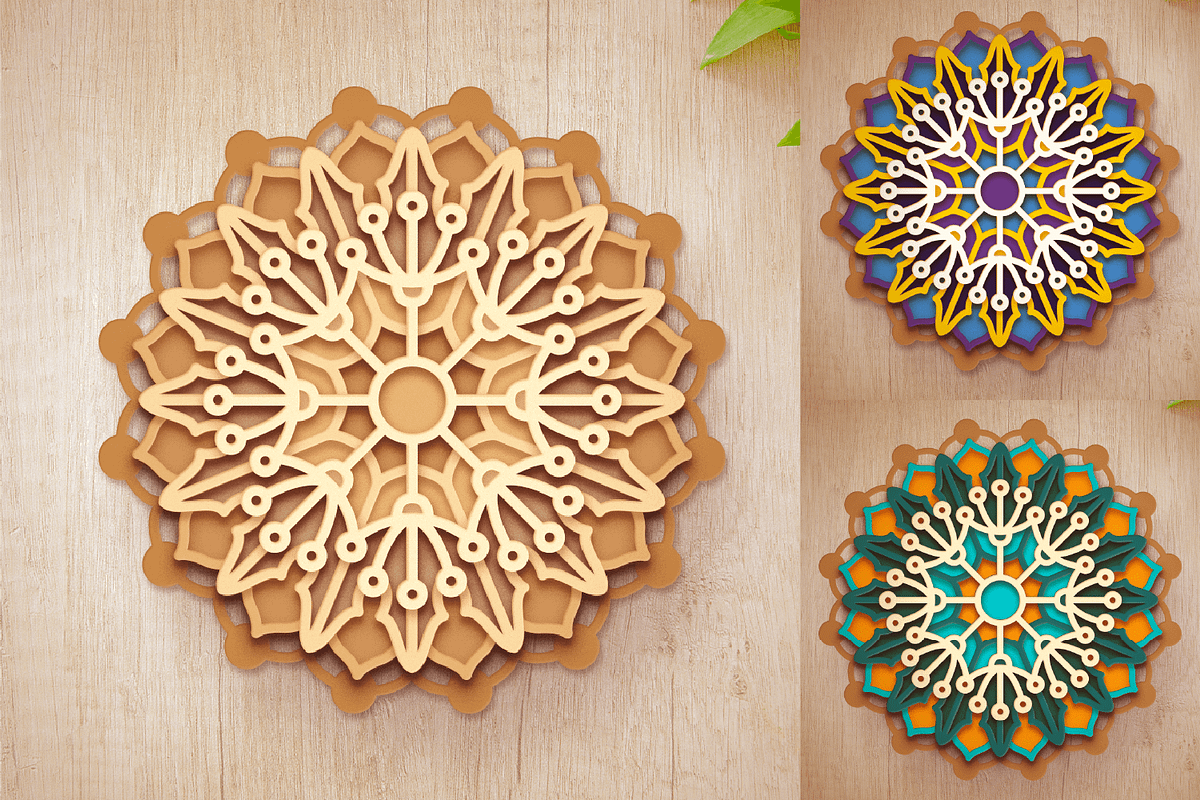 3D Dandelion Flower Mandala, an Object Graphic by Arshad Ali (Photo 6 of 8)