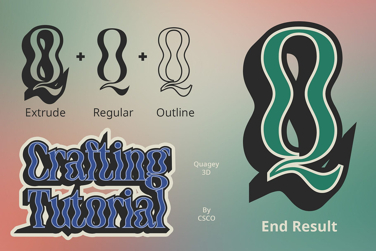 Quagey 3D, a Sans Serif Font by Craft Supply Co. (Photo 3 of 8)