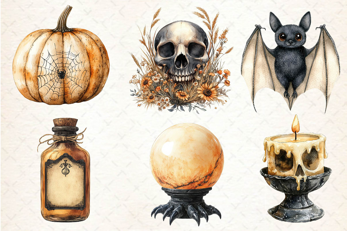 Beige & Black Halloween Clipart, an Illustration by Dream Creation (Photo 6 of 7)