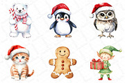 Watercolor Cute Cartoon Christmas, an Illustration by DreamPrint404 (Thumbnail 4 of 6)