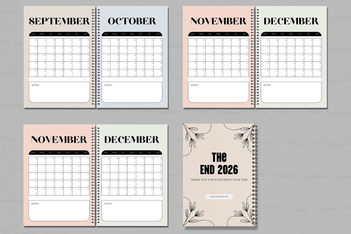 Minimal Monthly Planner 2026, a Stationery Template by MightyDesign (Photo 4 of 7)