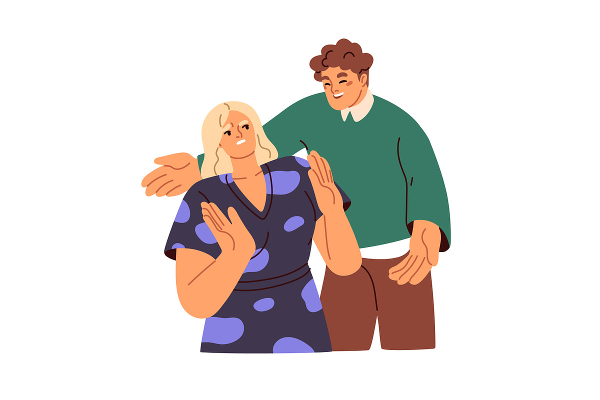 Awkward hugs, unwanted touch concept, a Person Illustration by Good Studio (Photo 2 of 5)