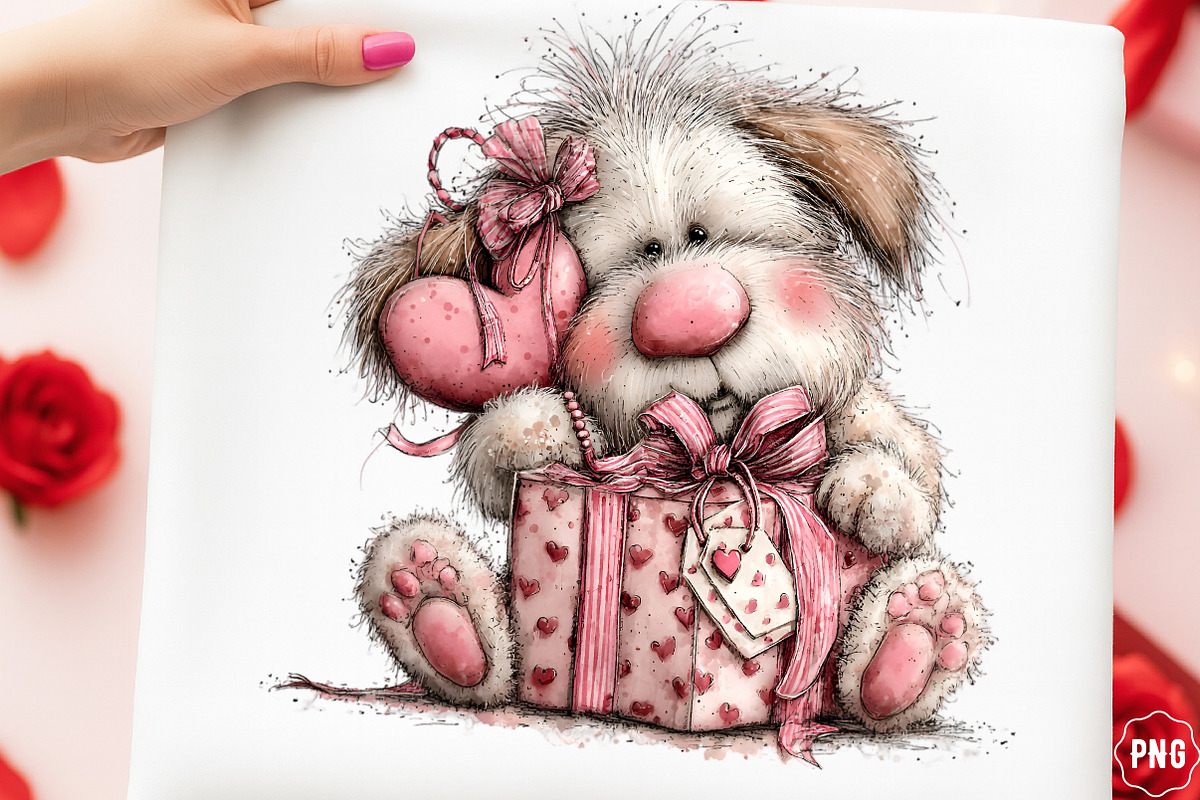 Whimsical Valentine Dogs Clipart, an Illustration by GatewayDesign (Photo 3 of 3)