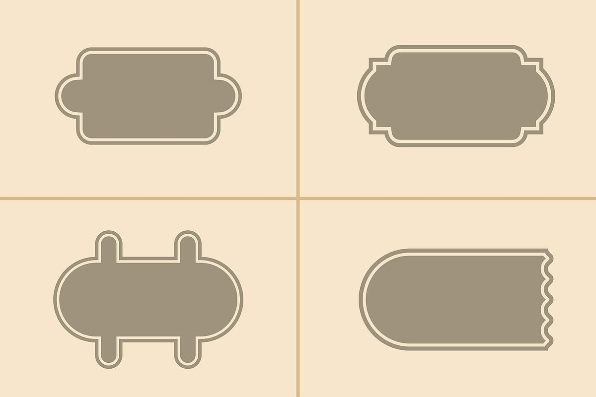 50 Vintage Label Shape Collection, a Decorative Illustration by Photoshop Action (Photo 7 of 15)