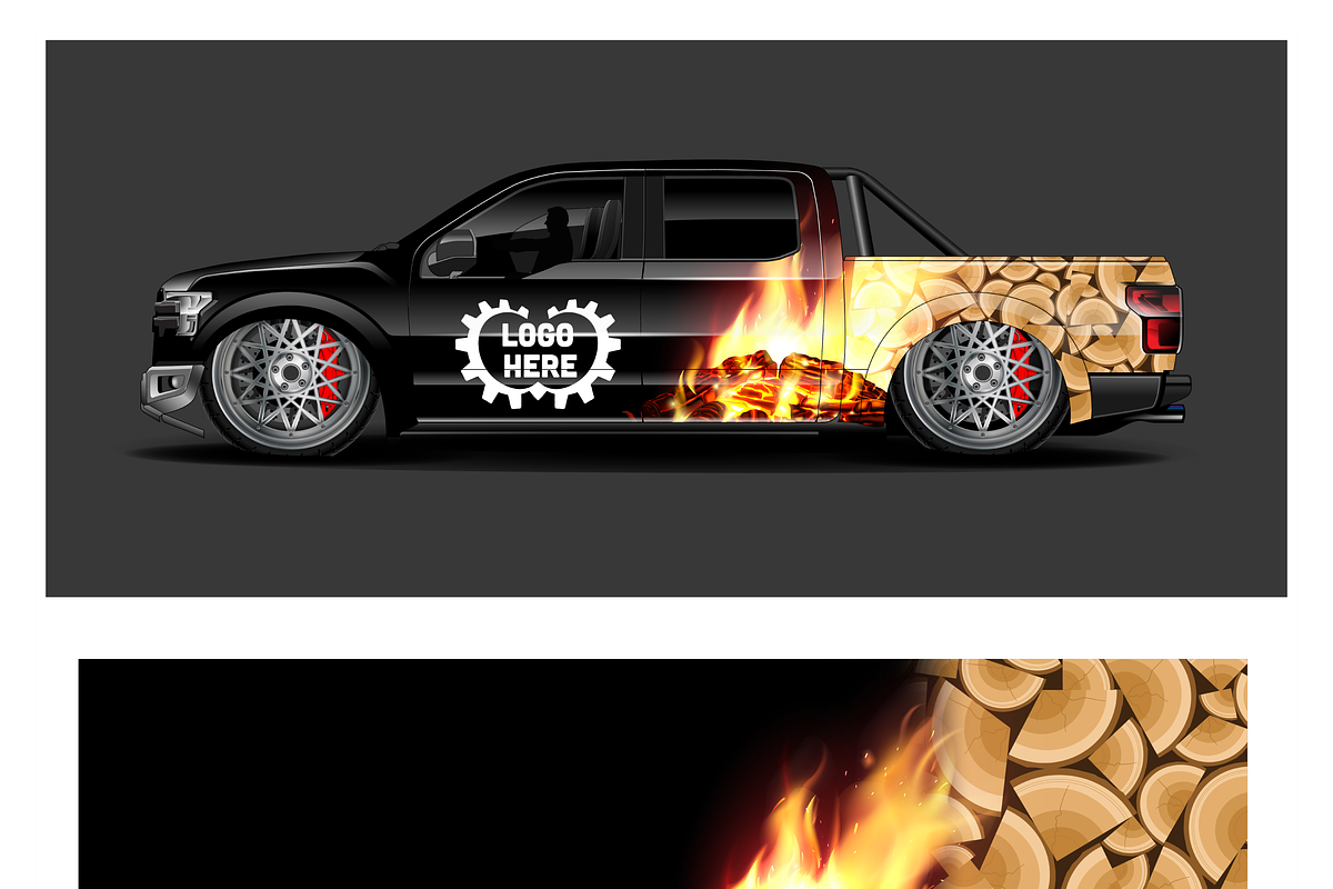 Vibrant Food Truck Mockup, an Object Illustration by CarWrap design (Photo 1 of 4)