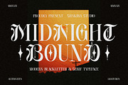 Midnight Bound - Blackletter x Serif, a Serif Font by Shakira Studio (Thumbnail 1 of 10)
