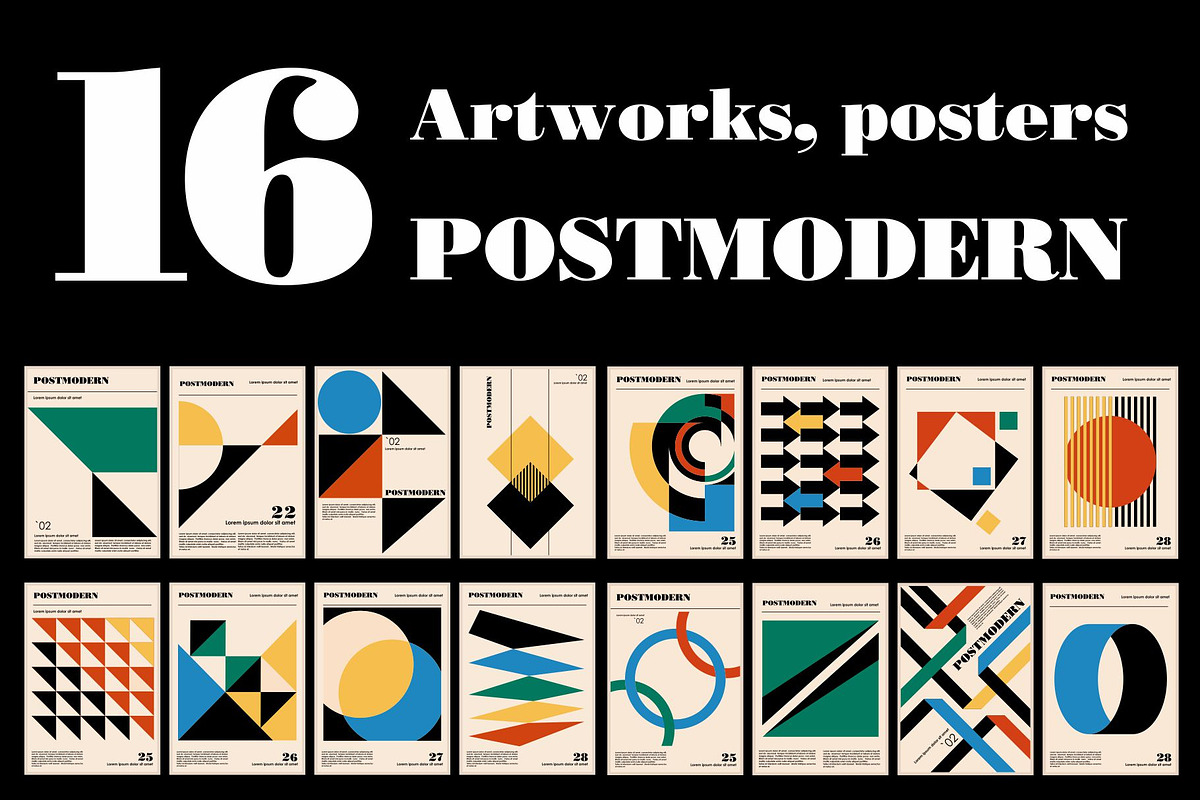 Artworks posters inspired postmodern, a Decorative Illustration by Pgmart (Photo 1 of 7)