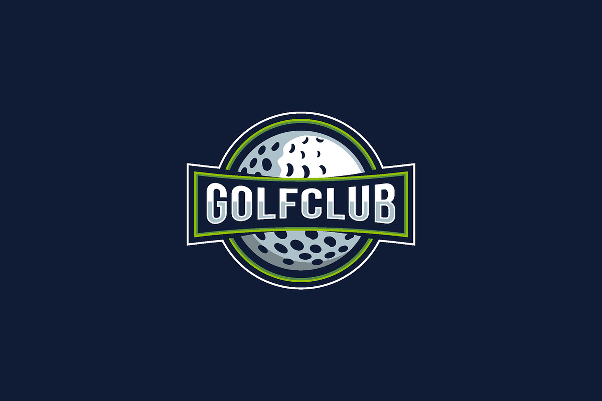 golf club logo with golf ball, a Branding & Logo Template by DOMHOUZE