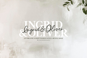 Ingrid & Oliver | Rustic Font Duo, a Handwritten Font by Callie Rian & Co.