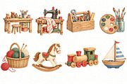 Christmas Watercolor PNG, a Seasonal Illustration by Villa 11 Estudio (Thumbnail 5 of 9)