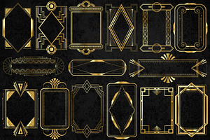 Gold Art Deco Frames, an Illustration by Digital Curio