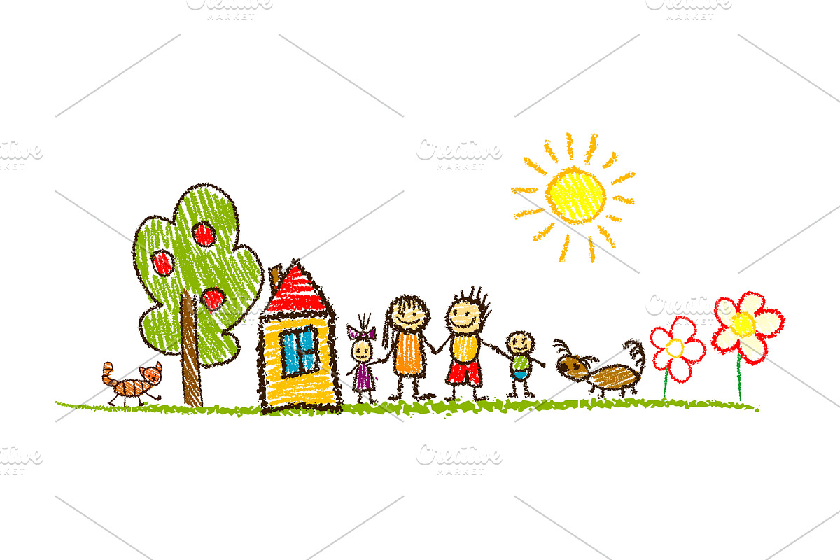 Chalk hand-drawn Family simple, a Person Illustration by Nenahliadava Design