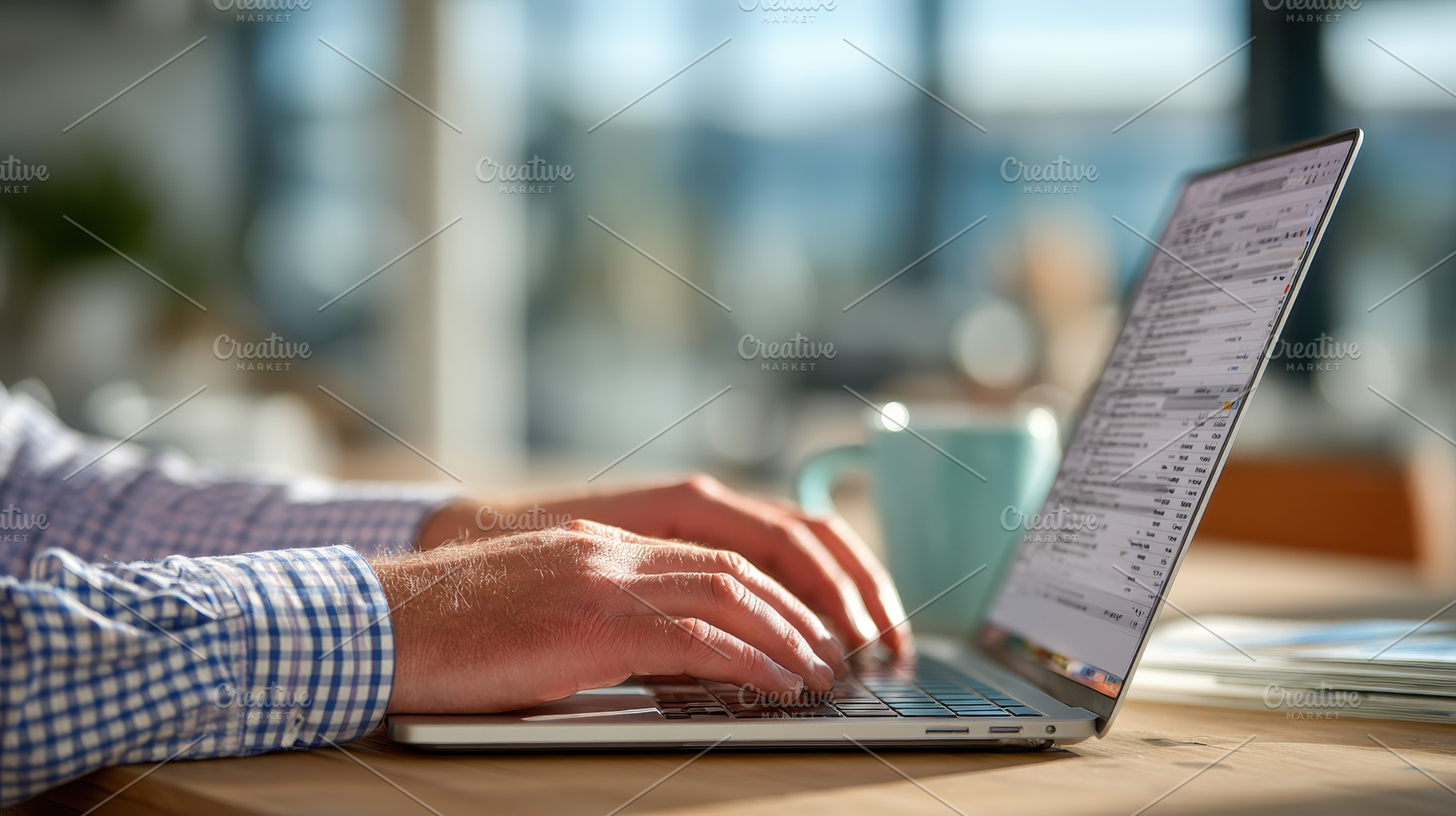 Man using laptop checking emails at, a Photo by Pixeness Studio
