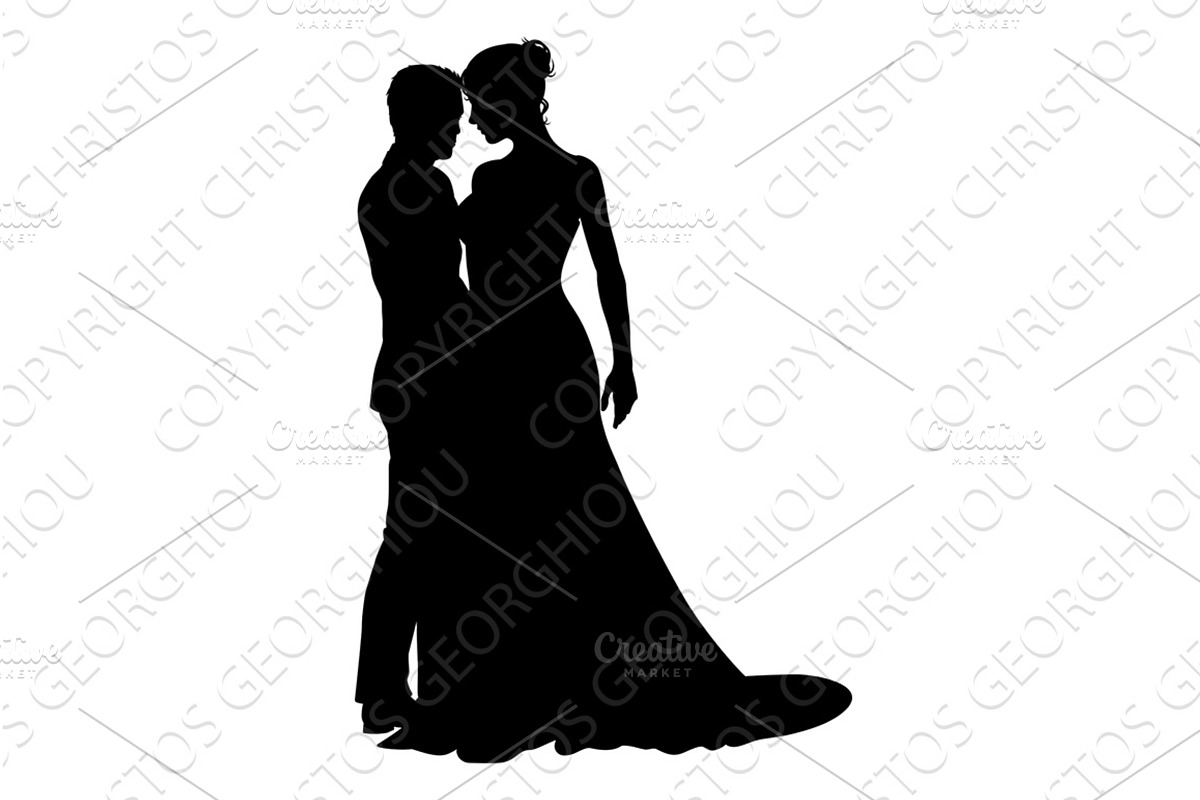 Bride And Groom Couple Wedding Dress, an Illustration by Christos Georghiou
