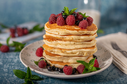 Fluffy american pancakes, a Background Photo by Stepanek Photography