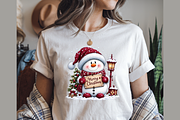 Merry Christmas Snowman Greeting, a Seasonal Illustration by Printable Design Store (Thumbnail 4 of 5)