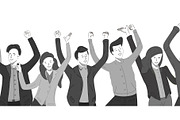 Group celebration of happy team, a Person Illustration by Yayasya (Thumbnail 3 of 3)