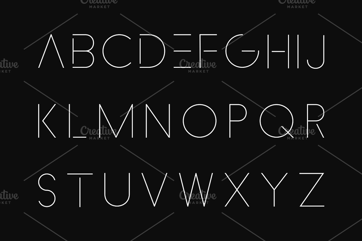 Minimalistic Letters. Thin design., an Object Graphic by ExpressShop