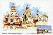 Watercolor Urban Sketcher PS Action, an Action Add-On by SlideSalad (Thumbnail 6 of 21)