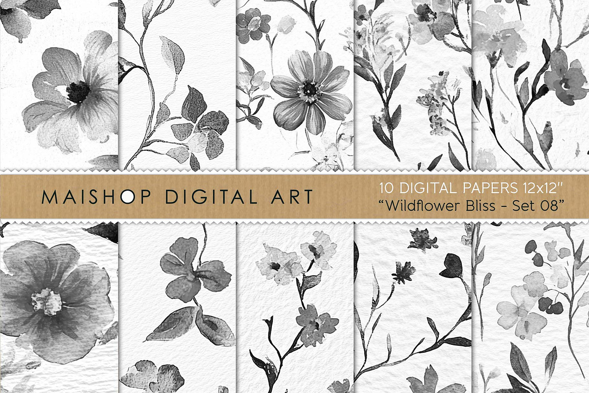 Wildflower Bliss Patterns Set 08, a Pattern Graphic by Maishop (Photo 1 of 3)