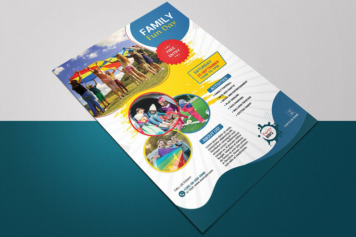 Family Fun Day Flyer Template, a Flyer Template by retrographix (Photo 3 of 4)