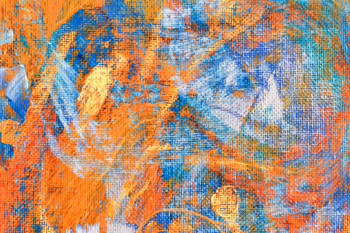 Orange and Blue Paint Abstract, a Background Graphic by Sharon Schwalbe (Photo 5 of 6)