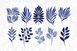 Indigo Branches Watercolor Set