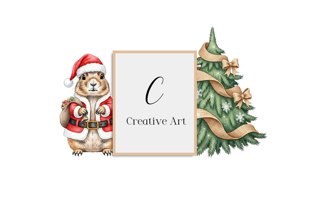 Watercolor Western Christmas Clipart, an Illustration by Creative Art (Photo 10 of 10)
