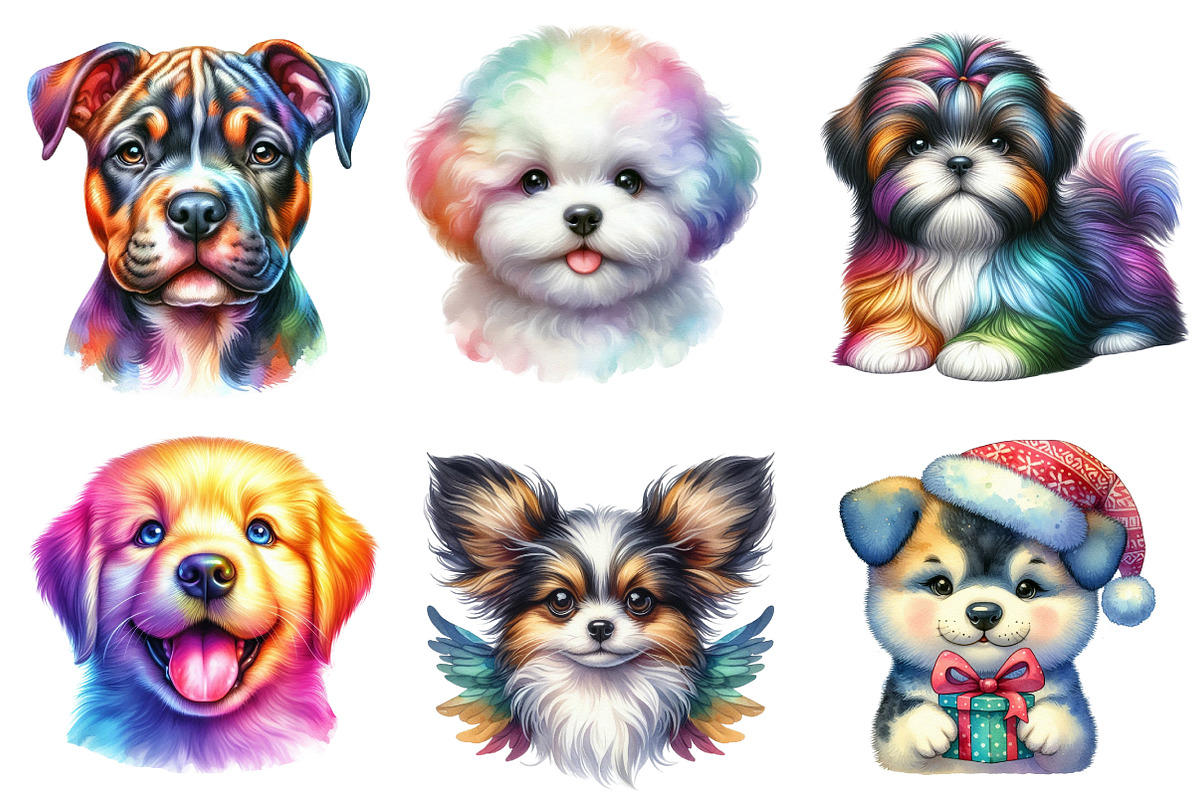 Colorful Baby Dog Face Sublimation, an Illustration by CreationArt (Photo 4 of 5)