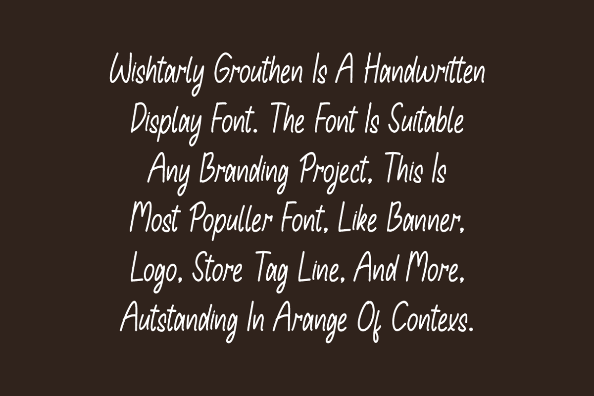 Wishtarly Grouthen Font, a Handwritten Font by QR Design Studio (Photo 4 of 7)