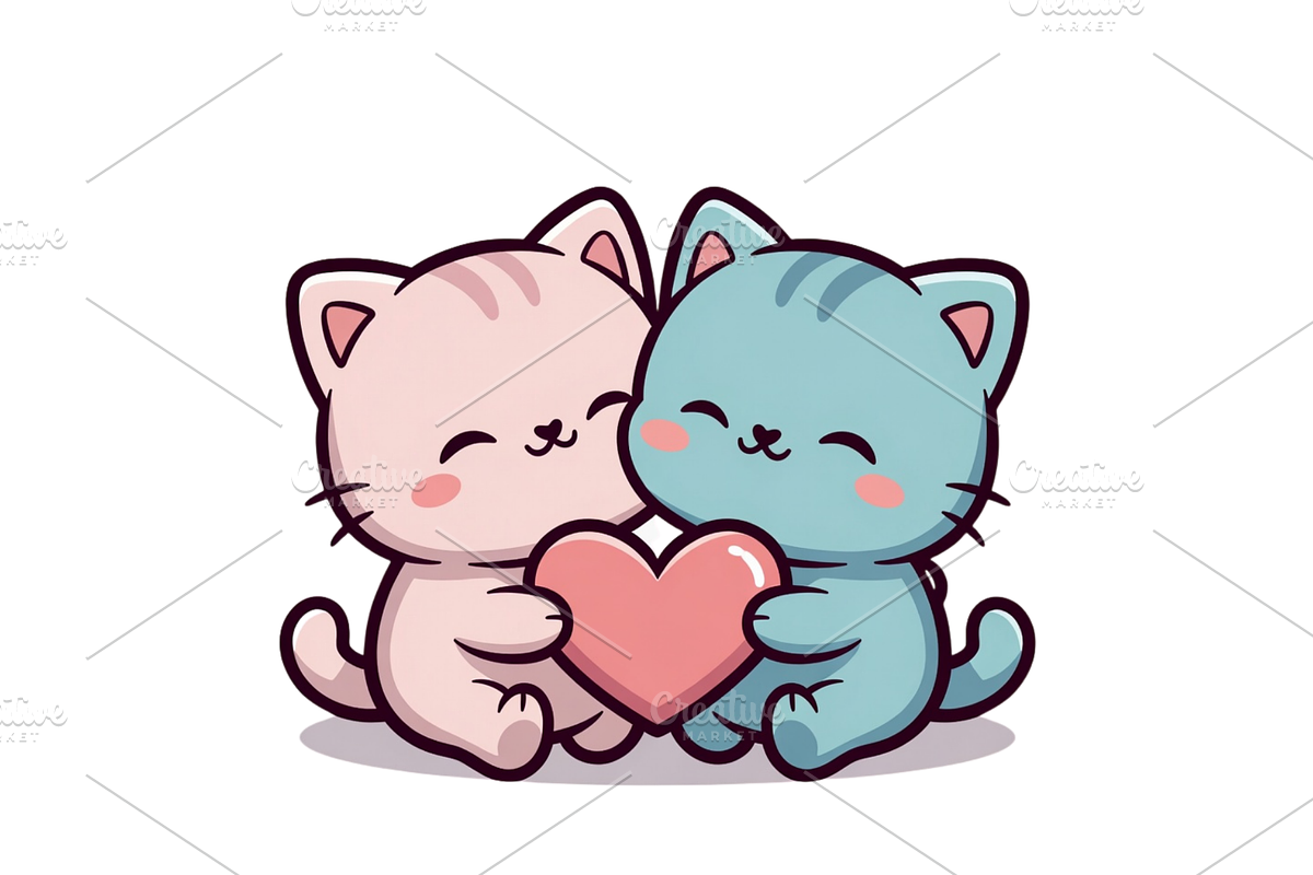 Prompt For Kawaii Valentine Clipart, a Seasonal Illustration by Creative design (Photo 2 of 7)