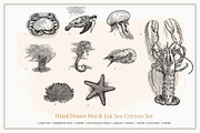 Hand Drawn Sea Critters Set, an Animal Illustration by Well Rock Designs (Thumbnail 2 of 8)