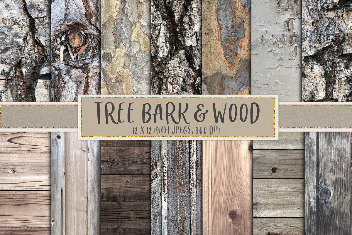 Tree bark and wood textures, a Texture Graphic by Paper Farms (Photo 1 of 3)