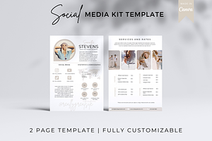 2 Page Media Kit Template Beige