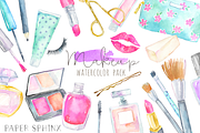 Watercolor Makeup Cosmetics Clipart, an Illustration by PaperSphinx (Thumbnail 1 of 3)