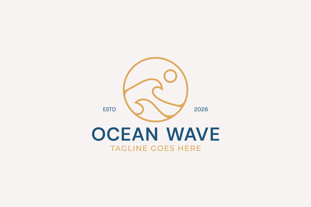 Ocean wave logo circle badge, a Branding & Logo Template by Signatoro (Photo 2 of 3)