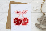 Yarn Crochet Valentines Cherry PNG, an Illustration by Dream Creation (Thumbnail 3 of 5)