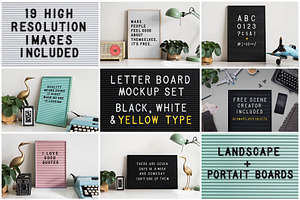 Letter board mockup set