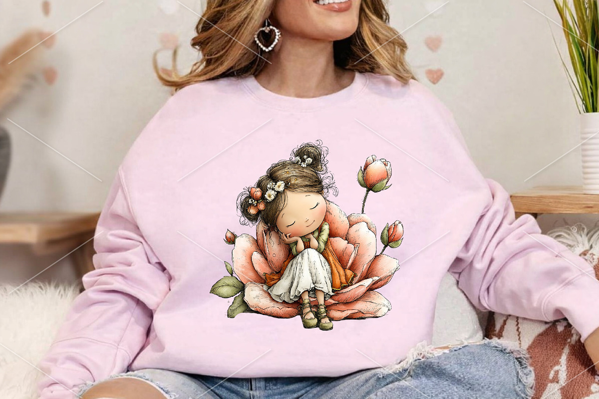Whimsical Girl & Flower Spring PNG, an Illustration by Canvas Craft (Photo 4 of 7)