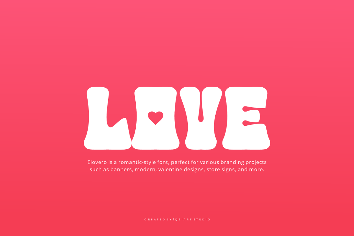 Elovero - Valentine's Font, a Sans Serif Font by Iqsiart Studio (Photo 2 of 7)