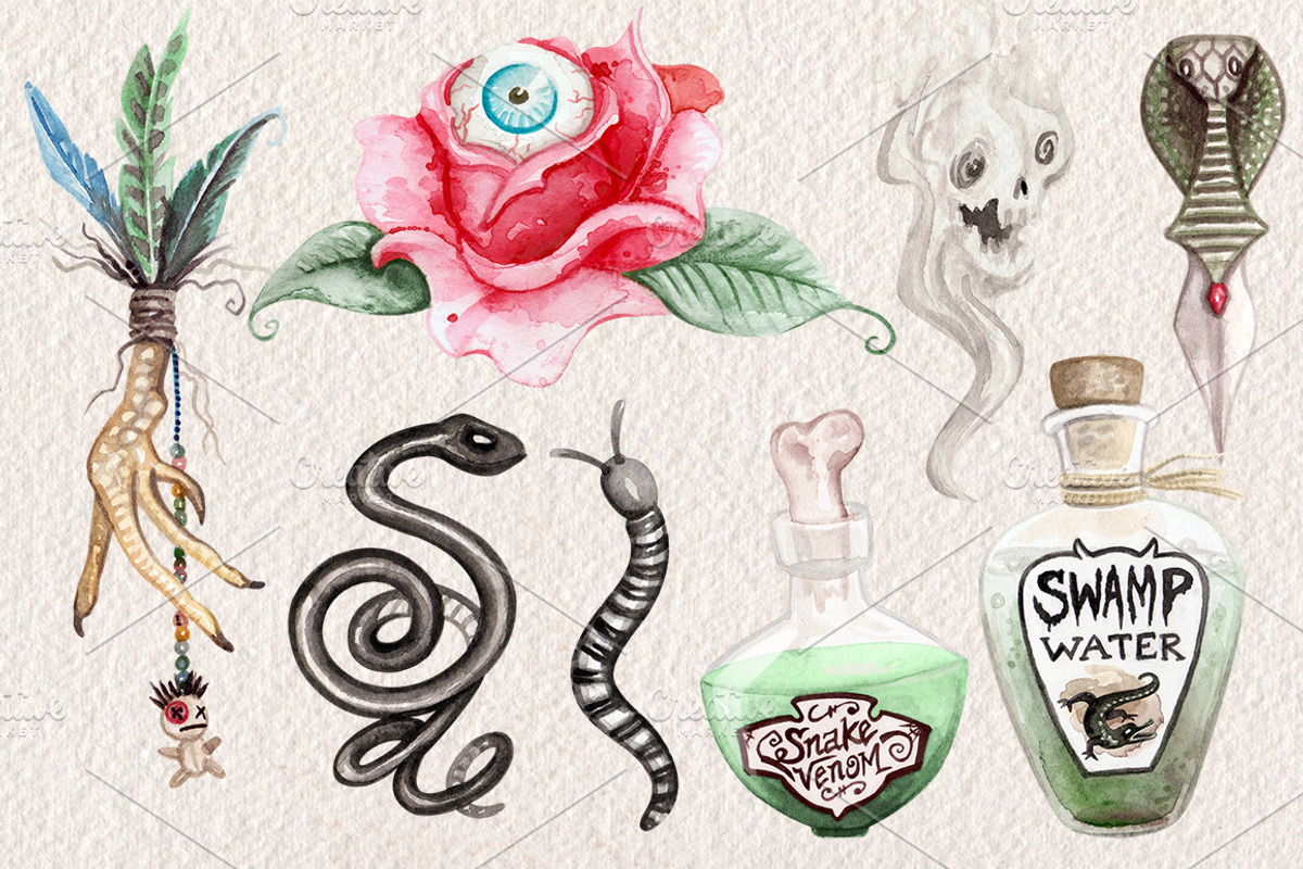 Watercolor Voodoo Collection, an Illustration by Dapper Dudell (Photo 4 of 5)