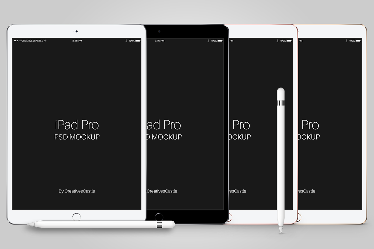 iPad Pro PSD Mockup with Pen, an iPad Mockup by CreativesCastle (Photo 4 of 5)