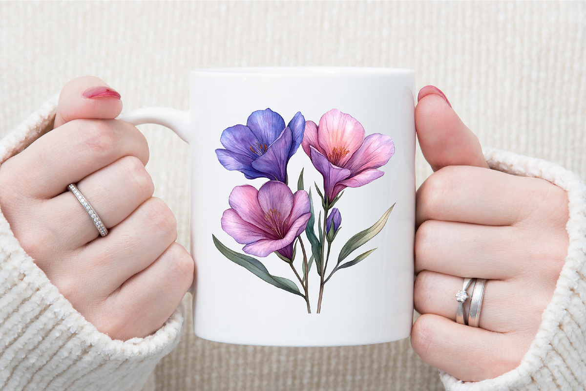 Lavender & Pink Flowers Watercolor, an Illustration by Sublimation Artist (Photo 5 of 6)