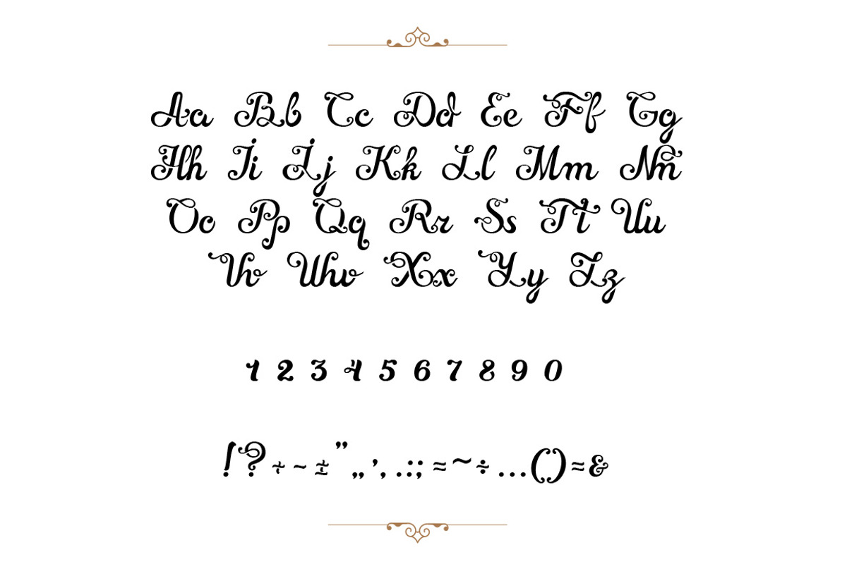 Wonderscript Calligraphic Font preview 2