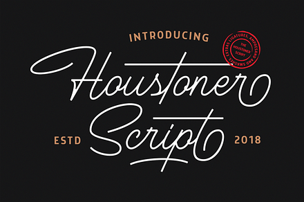 Houstoner Script + EXTRAS! (40%OFF), a Script Font by Martype Co