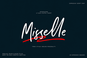 Misselle Expressive Script Font Trio, a Script Font by Only Fonts