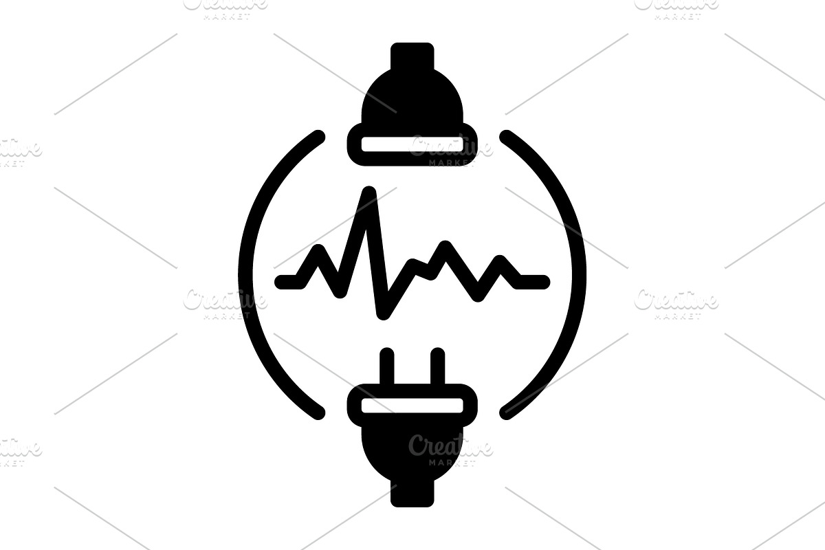 Current electric solid icon, a Solid Icon by Creative priyanka