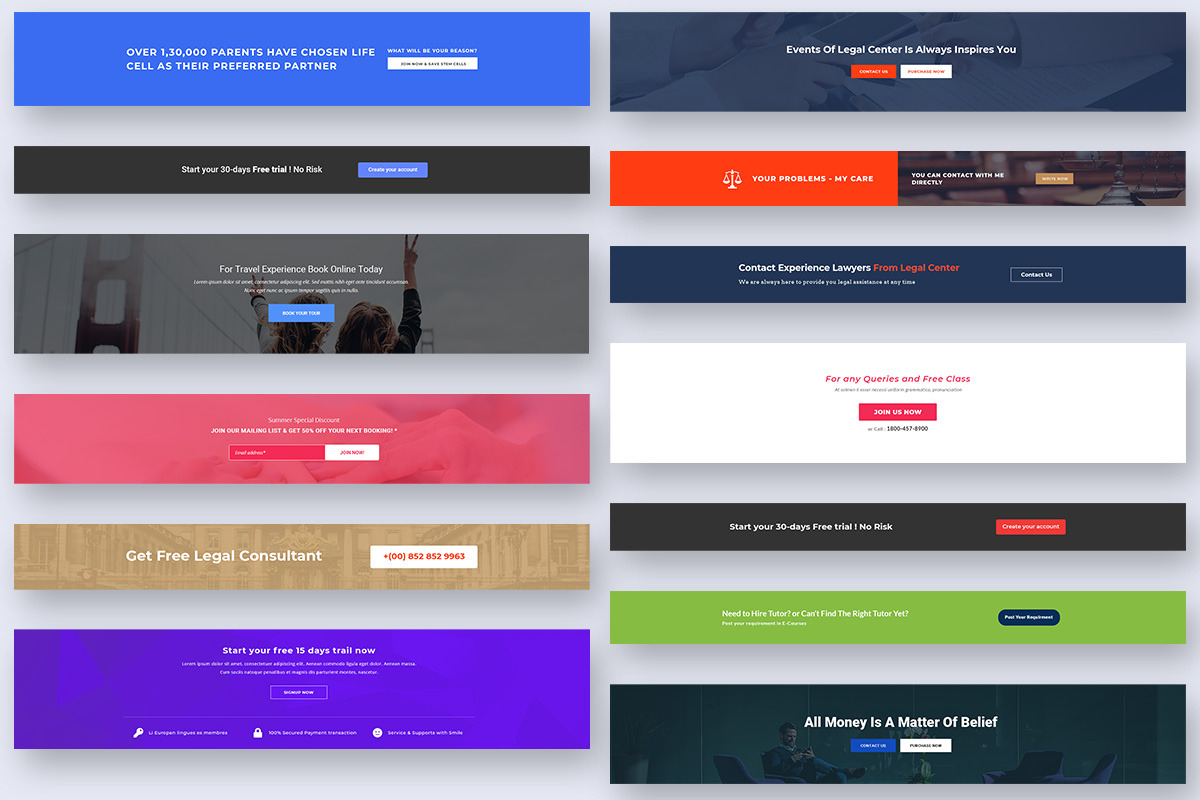 23 Call To Action Widgets for Web UI, an UI Kit Template by 3djagan